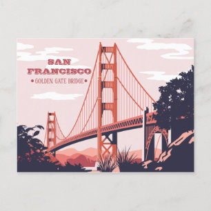 San Francisco, CA - Tarjeta postal del puente Gold