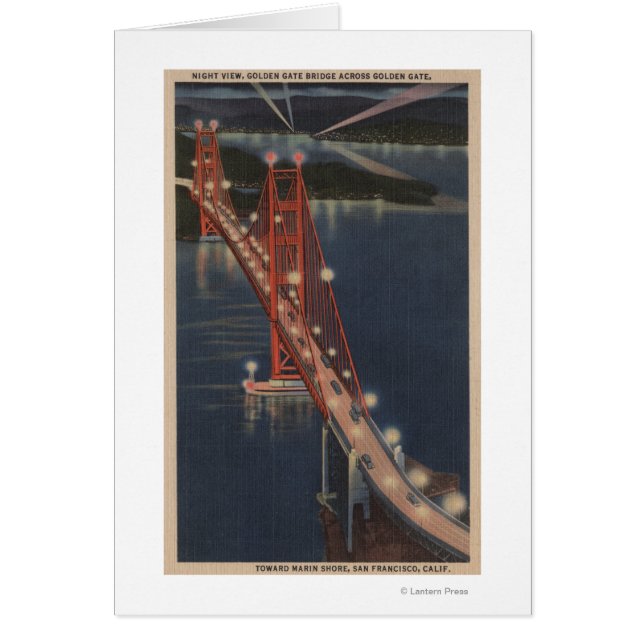 San Francisco, CA - Vista nocturna de la Puerta de (Frente)