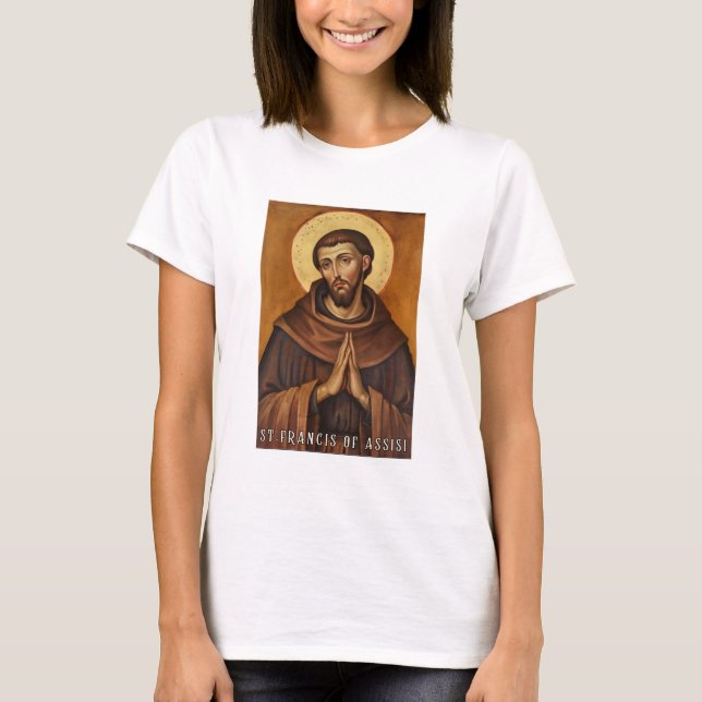 San Francisco de Asís, camiseta católica para muje (Anverso)