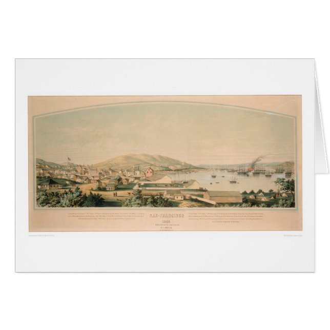 San Francisco, mapa panorámico 1849 (1626A) del CA (Anverso (Horizontal))