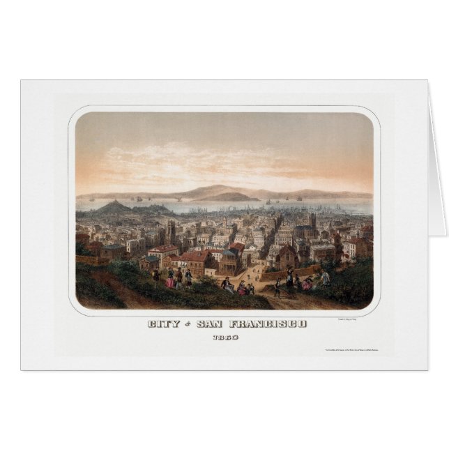 San Francisco, mapa panorámico de CA - 1860 (Anverso (Horizontal))