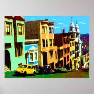 San Francisco Nob Hill - impresión del arte pop