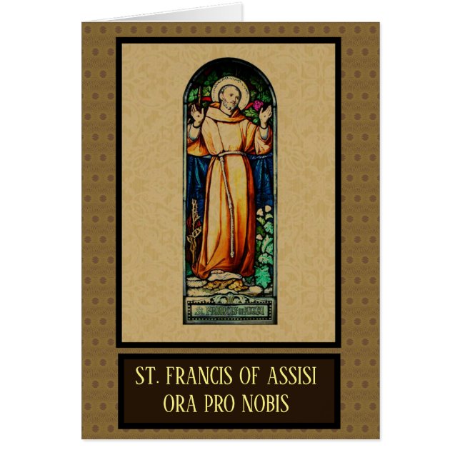 San Francisco | Vidrio manchado | Oración de la Pa (Frente)