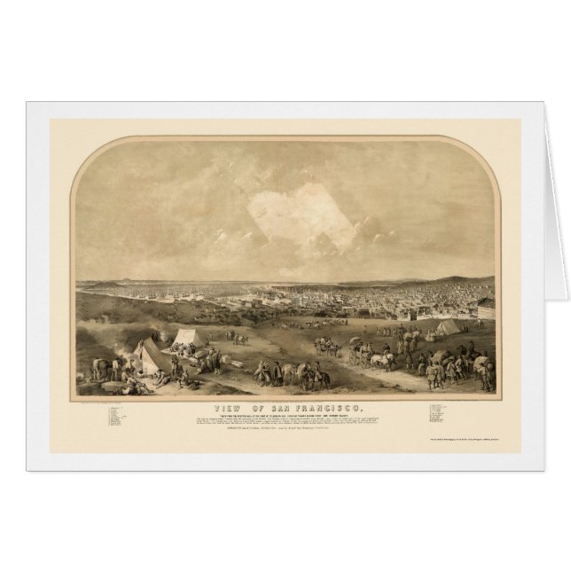 San Francsico, mapa panorámico de CA - 1851 (Anverso (Horizontal))