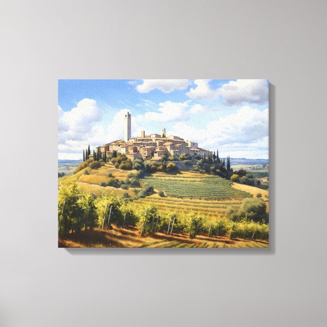 San Gimignano, Toscana - Impresión de lienzo en It (Anverso)