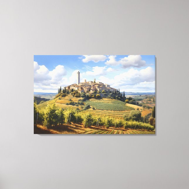 San Gimignano, Toscana - Impresión de lienzo en It (Anverso)