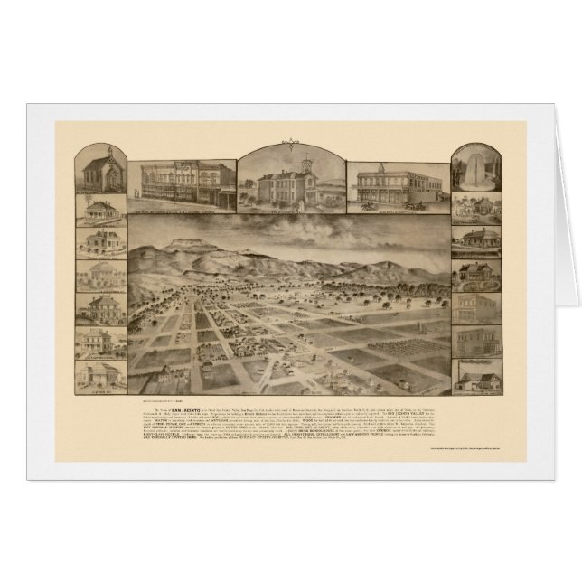 San Jacinto, mapa panorámico de CA - 1886 (Anverso (Horizontal))
