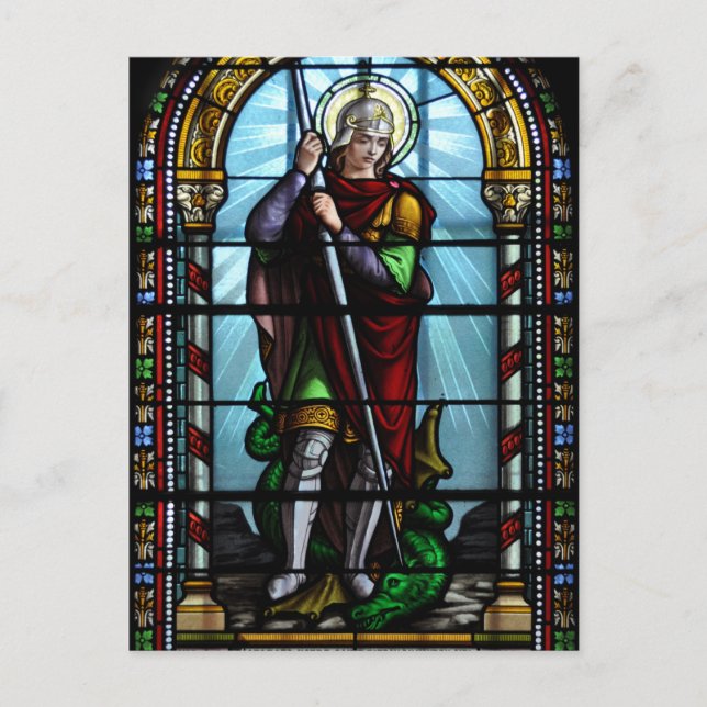 San Jorge y la postal del dragón (Anverso)