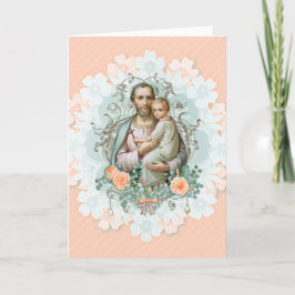 San José Jesús Tarjeta religiosa Floral Vintage