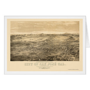 San Jose, mapa panorámico de CA - 1869