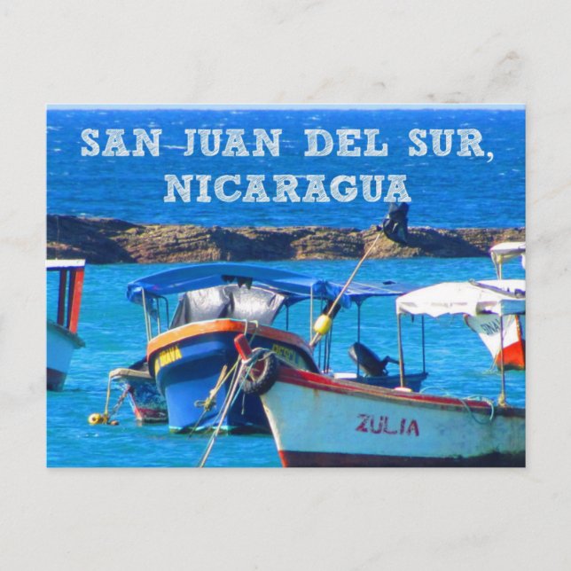 San Juan del Sur, tarjeta postal de los barcos de  (Anverso)