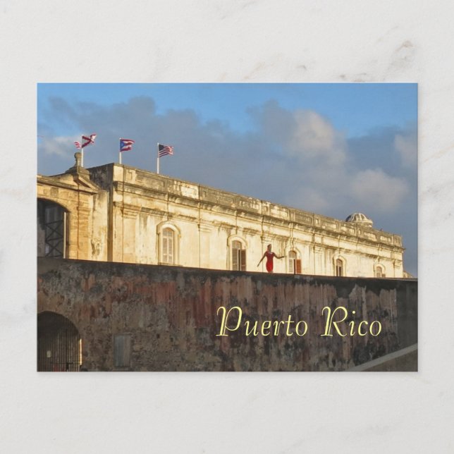 San Juan, tarjeta postal de recuerdo de Puerto Ric (Anverso)