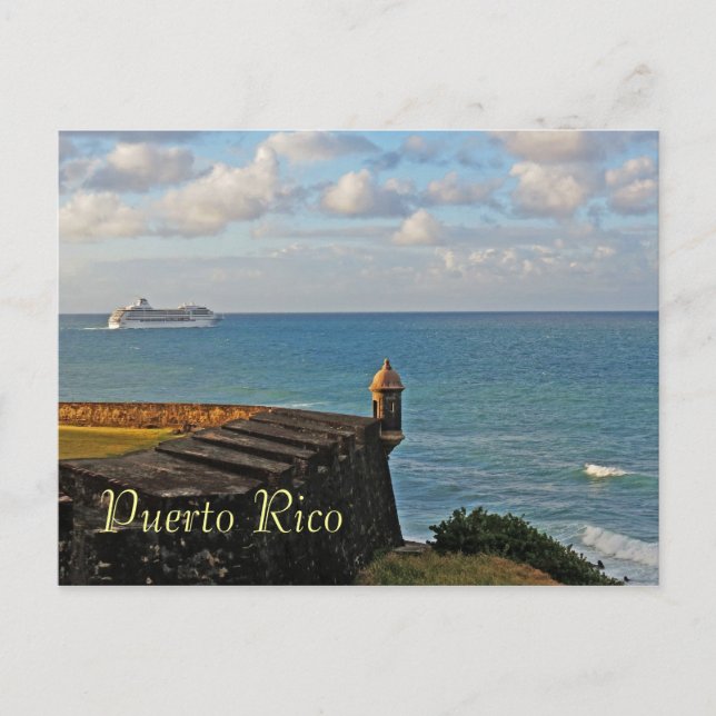 San Juan, tarjeta postal de recuerdo de Puerto Ric (Anverso)
