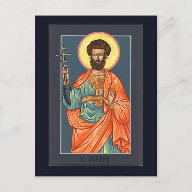 San Longino, la tarjeta de oración de Centurion (Anverso)