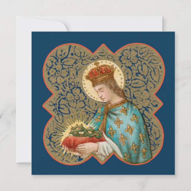 San Luis el Rey en una hoja de quatrefoil con púas (Anverso)