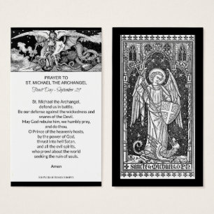 San Miguel la Sagrada Tarjeta de Oración Arcángel
