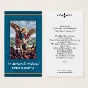 San Miguel la Sagrada Tarjeta de Oración Arcángel