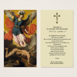 San Miguel la Sagrada Tarjeta de Oración Arcángel