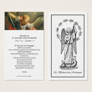 San Miguel la Sagrada Tarjeta de Oración Arcángel