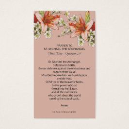 San Miguel la Sagrada Tarjeta de Oración Arcángel