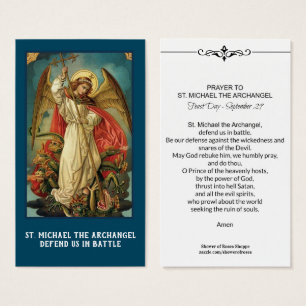 San Miguel la Sagrada Tarjeta de Oración Arcángel