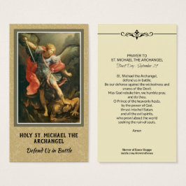 San Miguel la Sagrada Tarjeta de Oración Arcángel