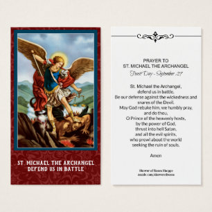 San Miguel la Sagrada Tarjeta de Oración Arcángel