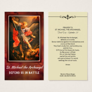 San Miguel la Sagrada Tarjeta de Oración Arcángel
