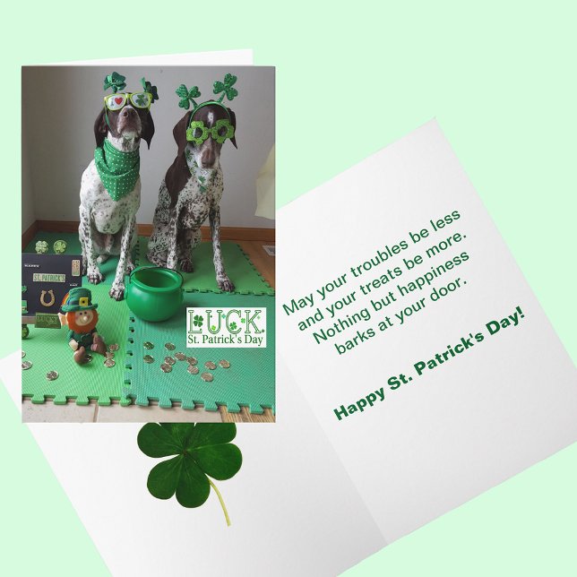 San Patricio Perros del Día listos para la tarjeta (St. Patrick's Day Dogs Ready to Party Card)