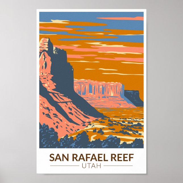 San Rafael Reef Utah Viaje Arte Vintage (Frente)