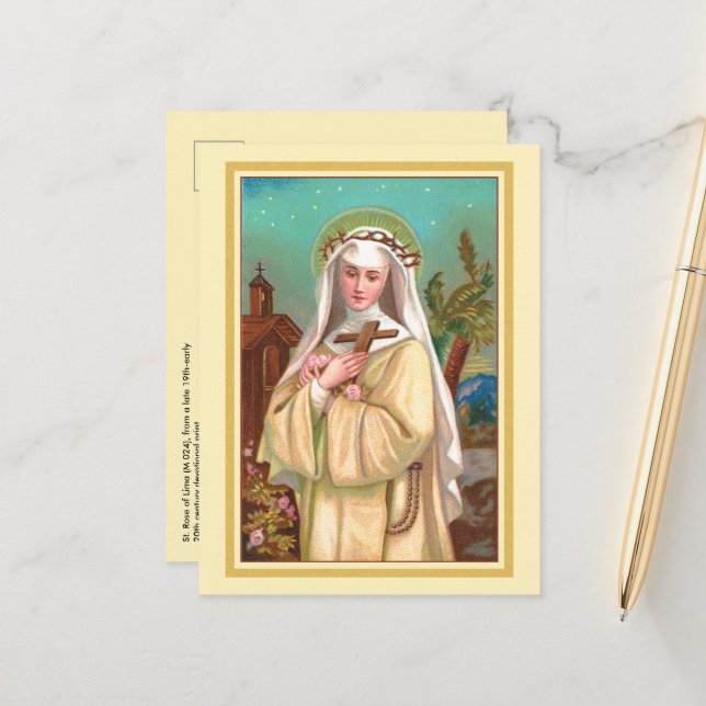 San Rosa de Lima por la noche (M 024) postal (Anverso/Reverso In Situ)