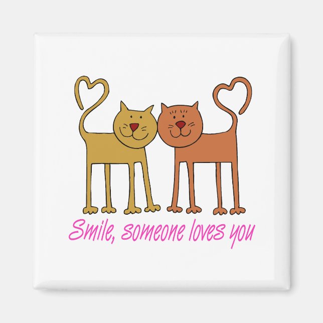San Valentín gatos en el imán del amor (Frente)