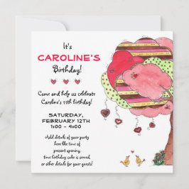 San Valentín, invitación a la fiesta de cumpleaños