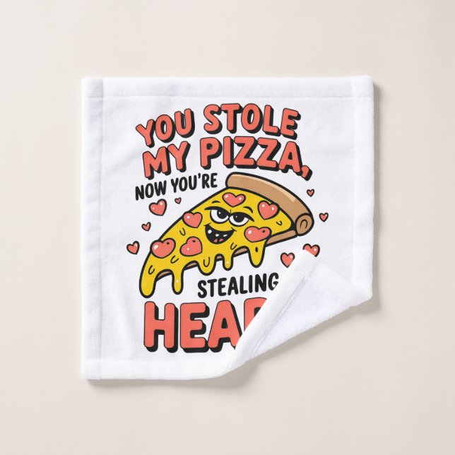 San Valentín Robaste Mi Corazón De Pizza (Toallita)