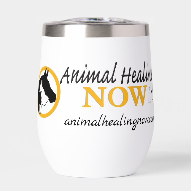Sanación de animales ahora Tumbler de vino (Frente)