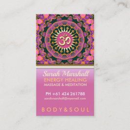 Sanación de tarjetas de negocios de OM de energía