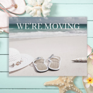 Sand Beach Ocean Change of Address Invitación