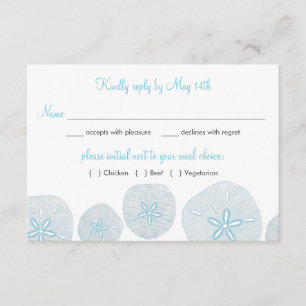 Sand Dollar Beach Wedding RSVP Comidas