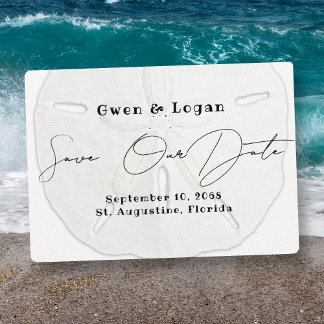 Sand Dollar Boda Ahorra Nuestras Tarjetas De Fecha