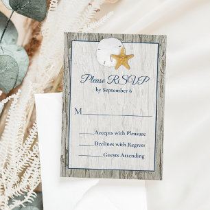 Sand Dollar Boda Rustic Beach Driftwood RSVP
