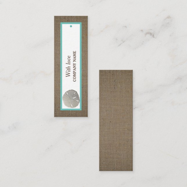 Sand Dollar & Burlap Gift Etiqueta (Anverso / Reverso)