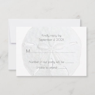 Sand Dollar RSVP simple boda de playa neutral