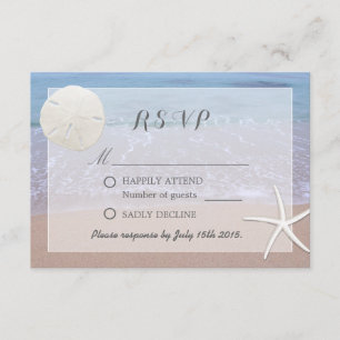 Sand Dollar & Starfish Beach Theme Wedding RSVP