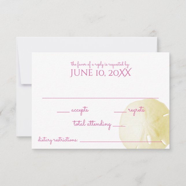 Sand Dollar Wedding RSVP (Anverso)