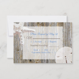 Sand Dollar y Starfish Oceanic Wedding RSVP
