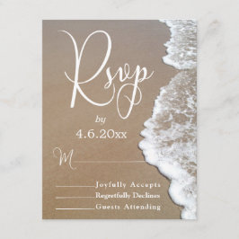Sand & Foam Beach Photo/Typography Wedding RSVP 2