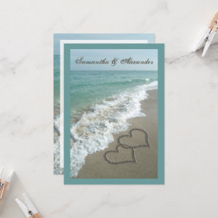 Sand Hearts~ Invitación a la boda de destino de pl