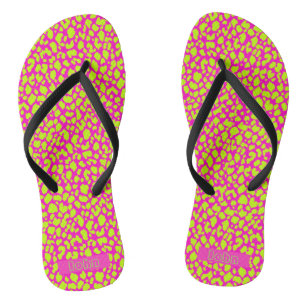 Sandalias abstractas de neón fino de color rosa ca