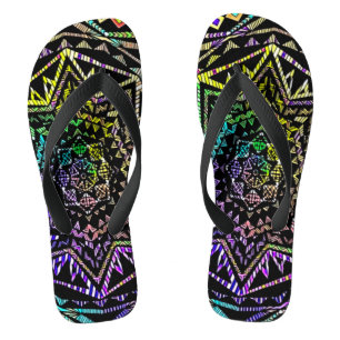 Sandalias de arte de la psicodélica Neon Star Man