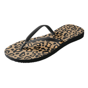 Sandalias de chanclas con estampado de leopardo